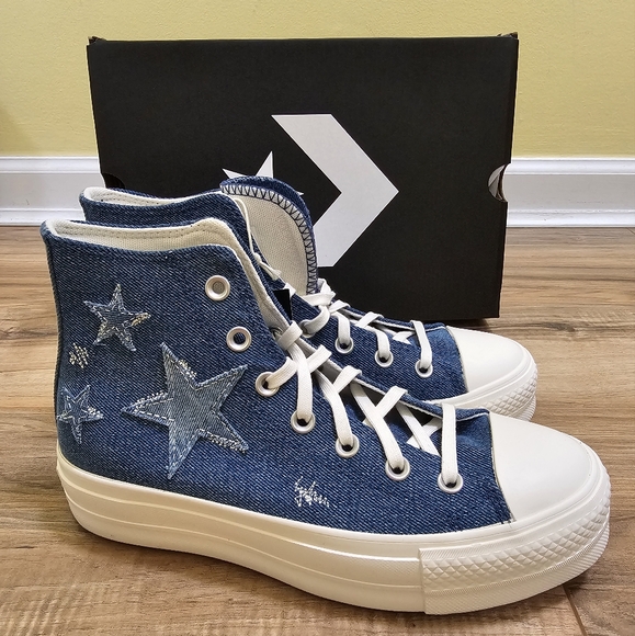 💕🎉HOST PICK🎉💕 Converse Chuck Taylor All Star Lift Denim, size US 8 - Picture 1 of 10